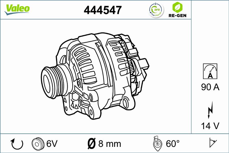 Valeo 444547 - Генератор vvparts.bg