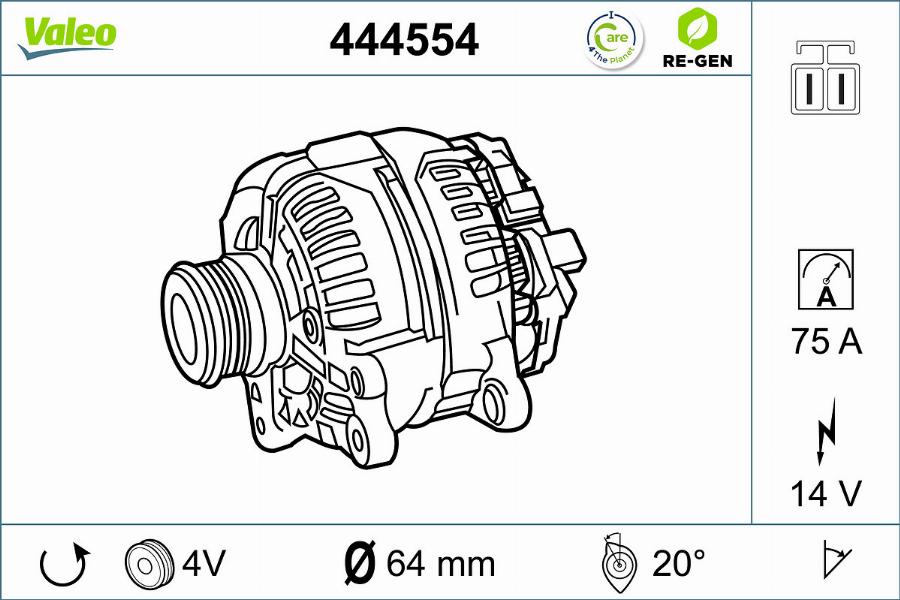 Valeo 444554 - Генератор vvparts.bg