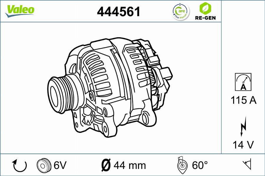 Valeo 444561 - Генератор vvparts.bg