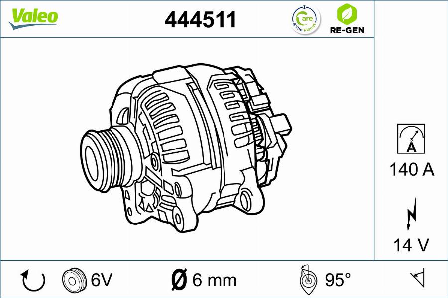 Valeo 444511 - Генератор vvparts.bg