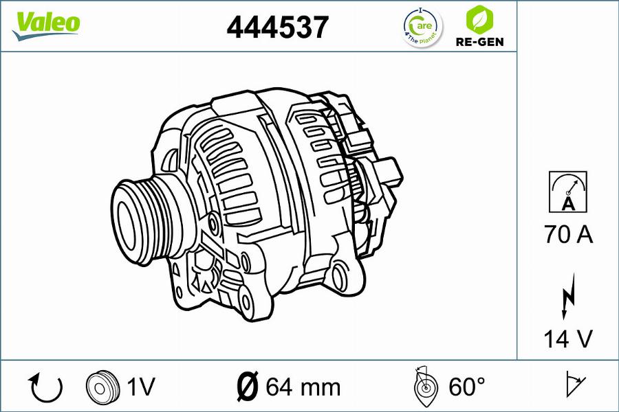 Valeo 444537 - Генератор vvparts.bg