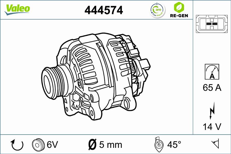 Valeo 444574 - Генератор vvparts.bg