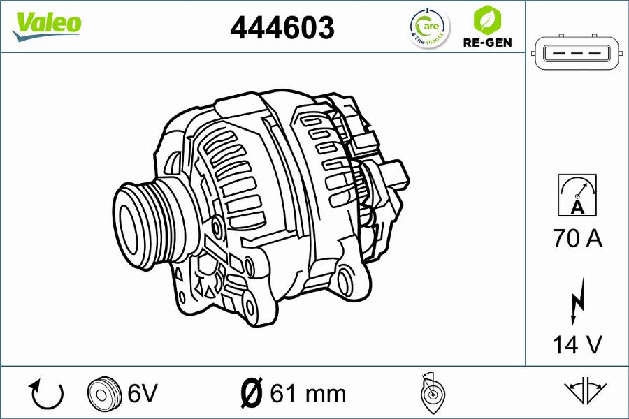 Valeo 444603 - Генератор vvparts.bg