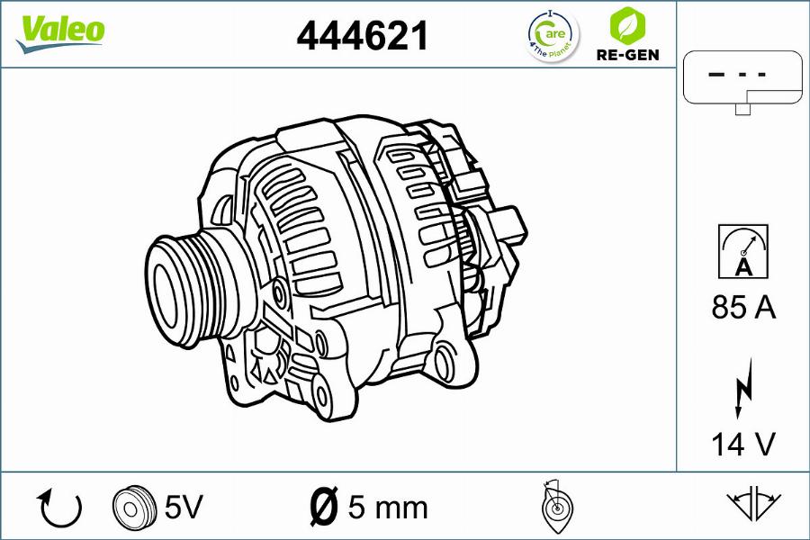 Valeo 444621 - Генератор vvparts.bg