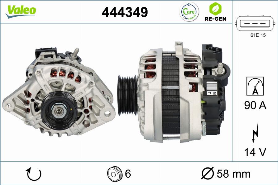 Valeo 444349 - Генератор vvparts.bg