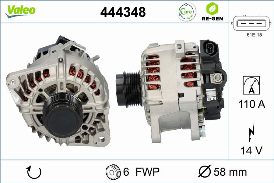 Valeo 444348 - Генератор vvparts.bg