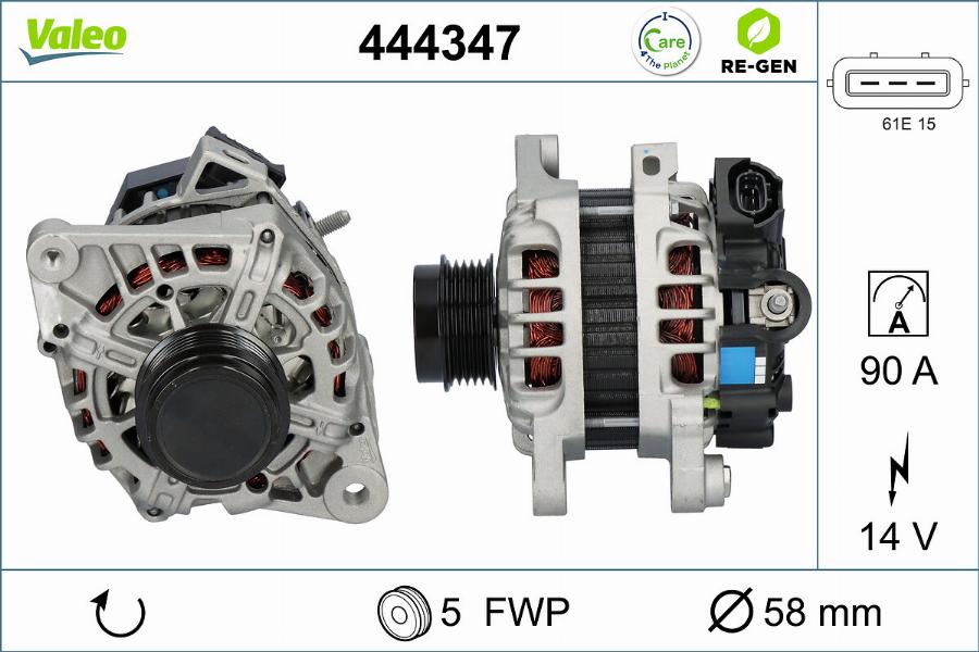 Valeo 444347 - Генератор vvparts.bg