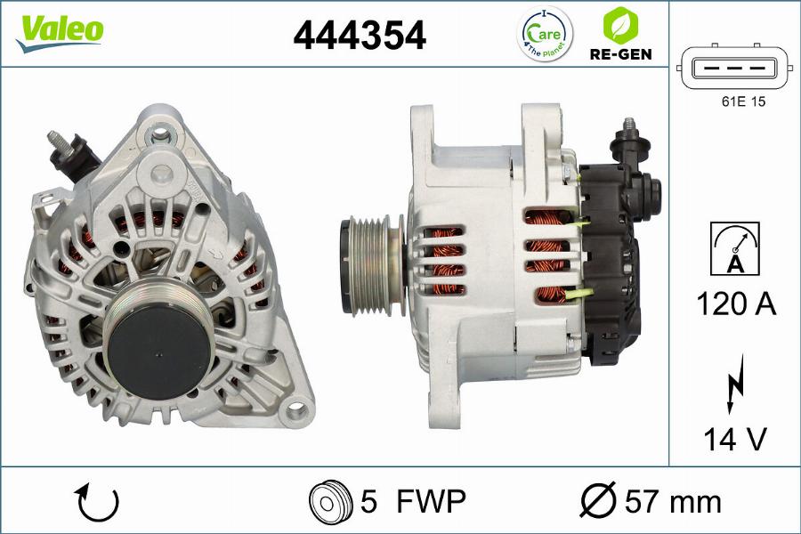 Valeo 444354 - Генератор vvparts.bg