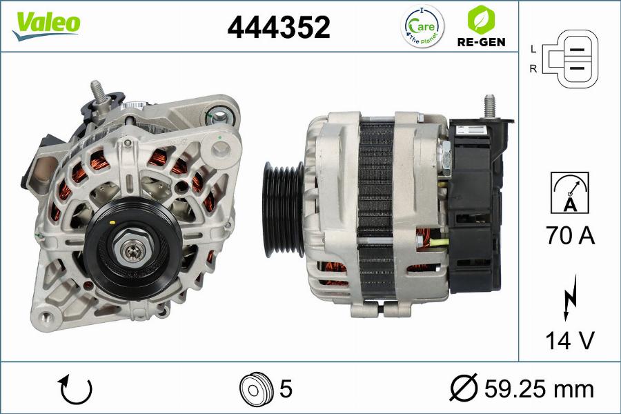 Valeo 444352 - Генератор vvparts.bg