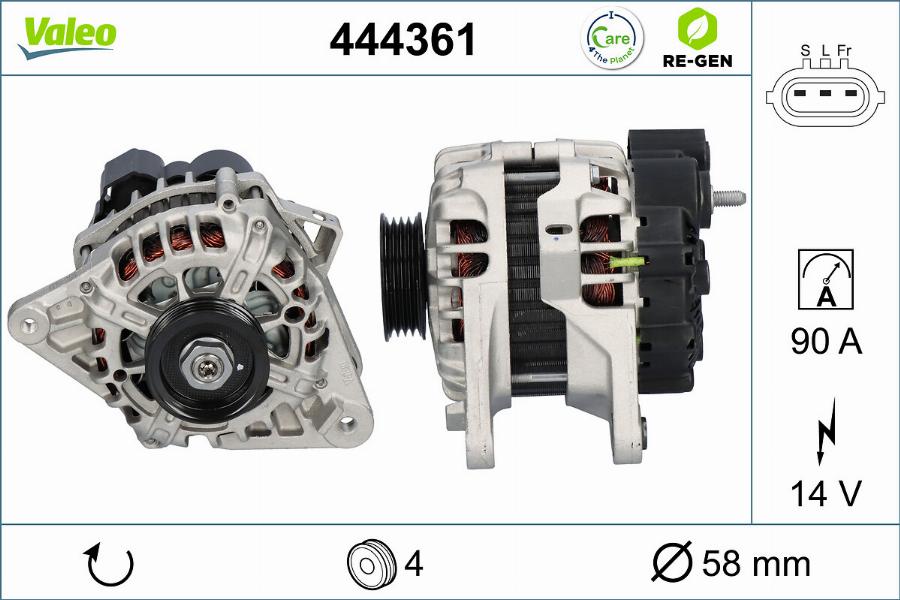 Valeo 444361 - Генератор vvparts.bg