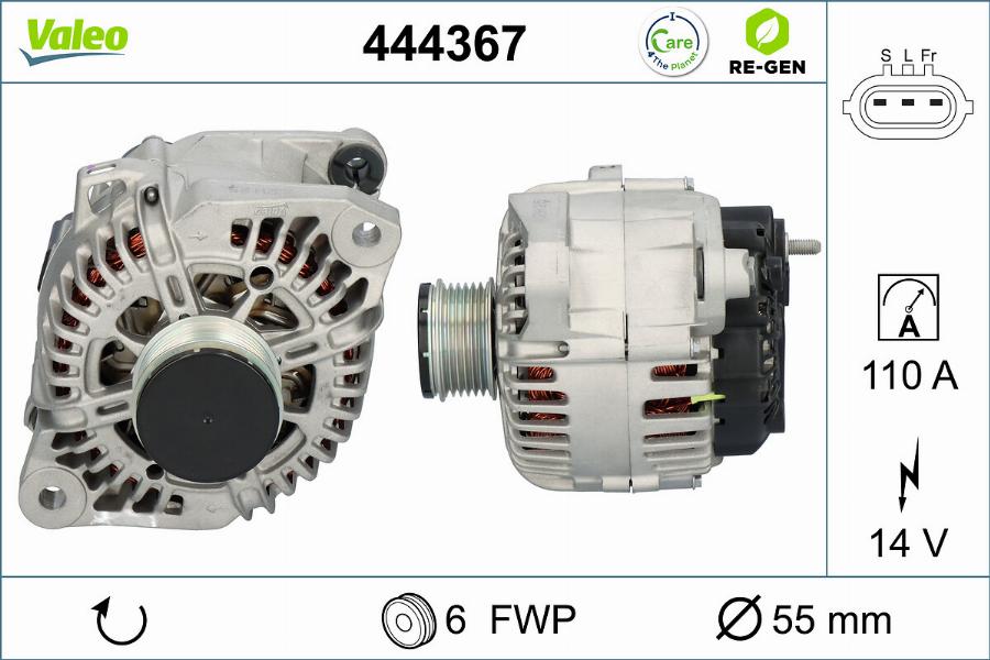 Valeo 444367 - Генератор vvparts.bg