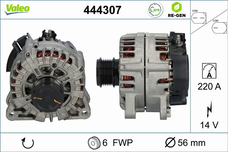 Valeo 444307 - Генератор vvparts.bg