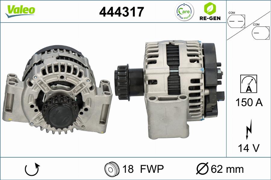 Valeo 444317 - Генератор vvparts.bg