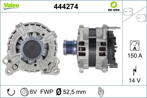 Valeo 444274 - Генератор vvparts.bg