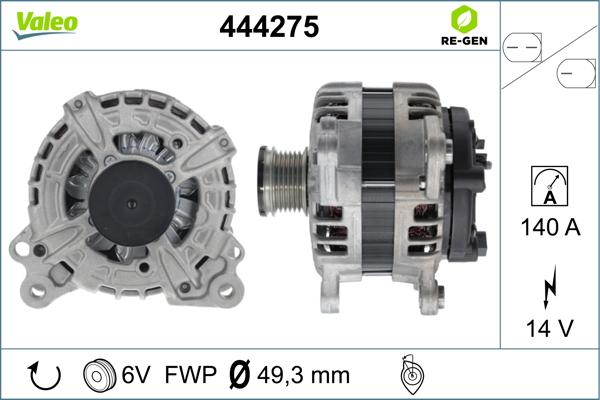 Valeo 444275 - Генератор vvparts.bg