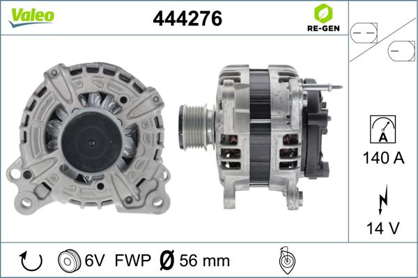 Valeo 444276 - Генератор vvparts.bg