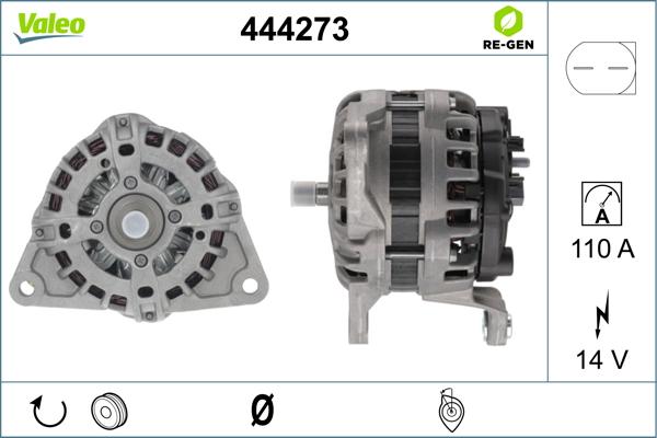 Valeo 444273 - Генератор vvparts.bg