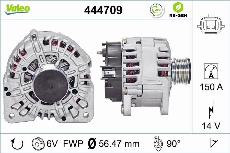 Valeo 444709 - Генератор vvparts.bg