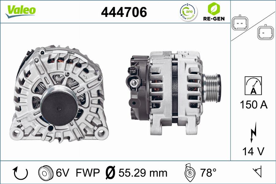 Valeo 444706 - Генератор vvparts.bg