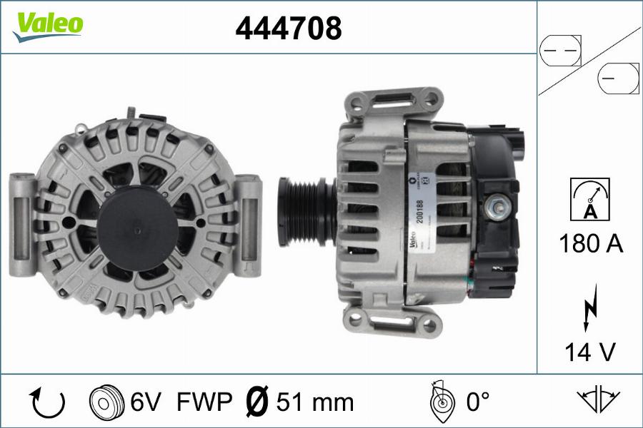 Valeo 444708 - Генератор vvparts.bg