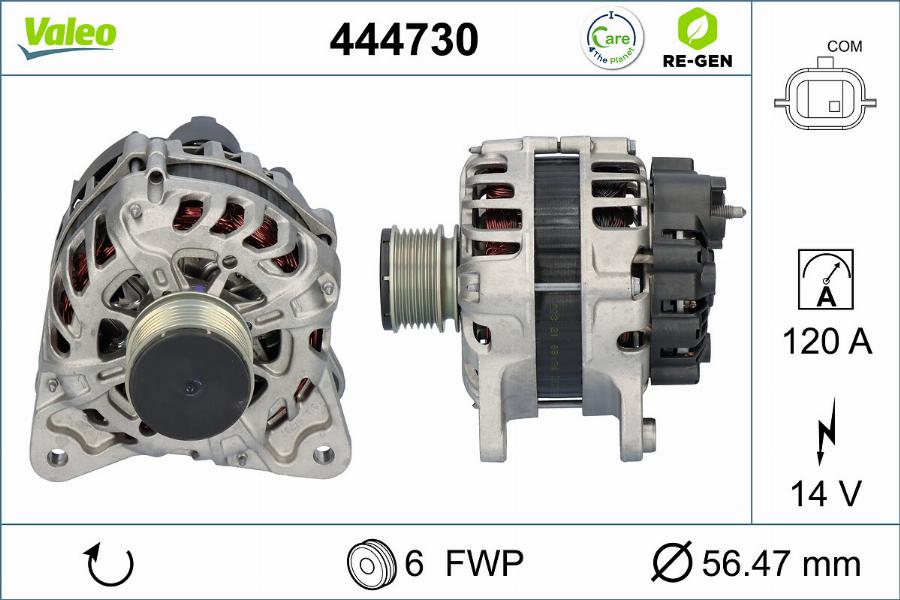 Valeo 444730 - Генератор vvparts.bg