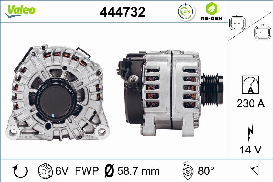 Valeo 444732 - Генератор vvparts.bg