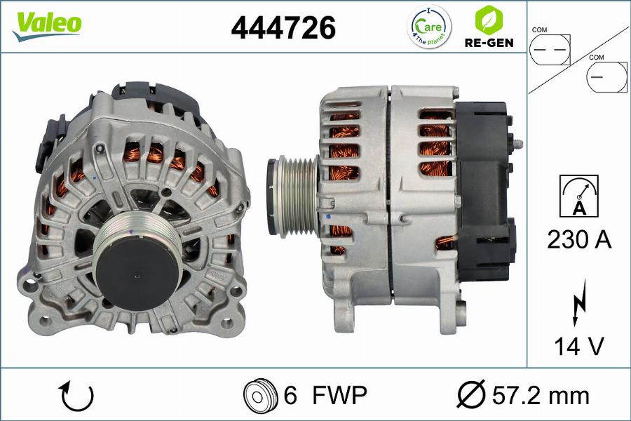 Valeo 444726 - Генератор vvparts.bg