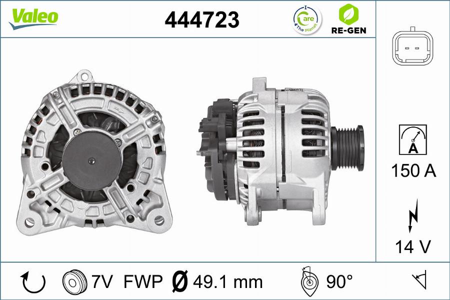 Valeo 444723 - Генератор vvparts.bg