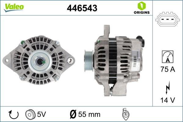 Valeo 446543 - Генератор vvparts.bg