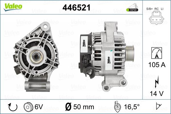 Valeo 446521 - Генератор vvparts.bg