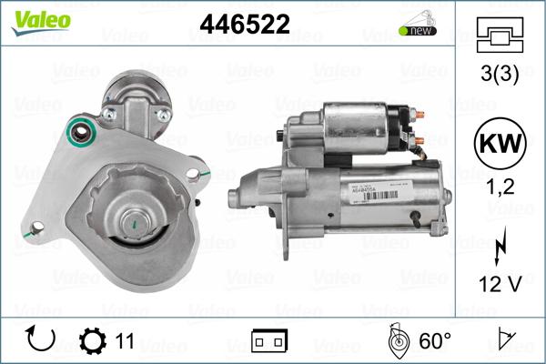 Valeo 446522 - Стартер vvparts.bg