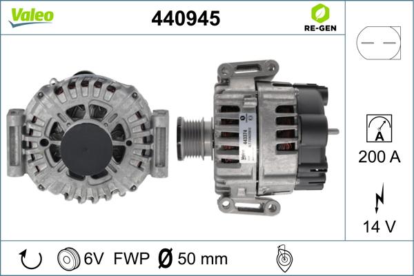 Valeo 440945 - Генератор vvparts.bg