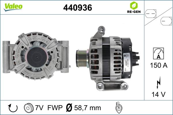 Valeo 440936 - Генератор vvparts.bg