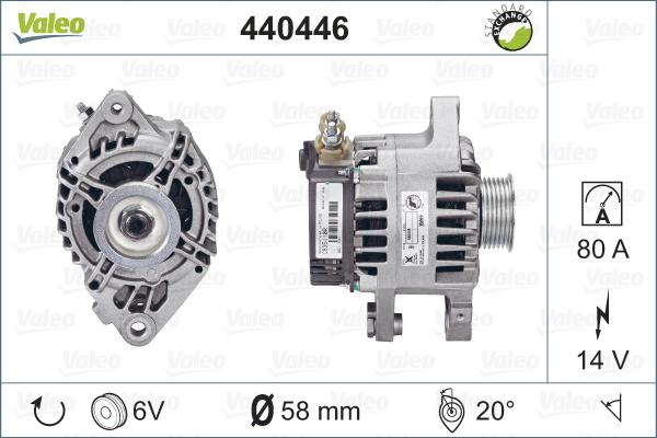 Valeo 440446 - Генератор vvparts.bg