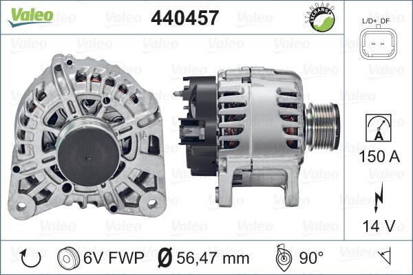 Valeo 440457 - Генератор vvparts.bg