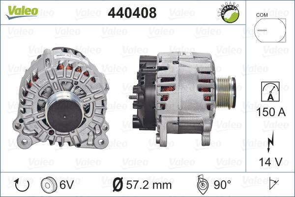 Valeo 440408 - Генератор vvparts.bg