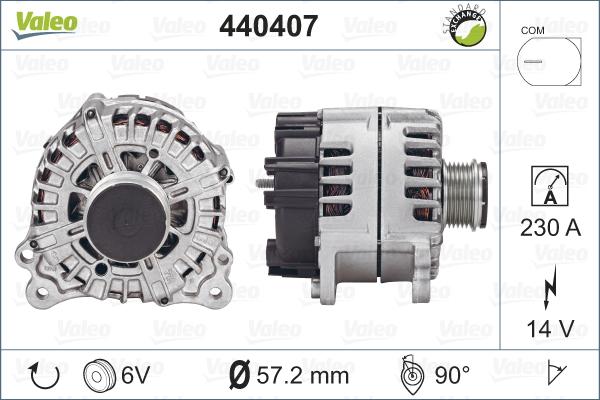 Valeo 440407 - Генератор vvparts.bg