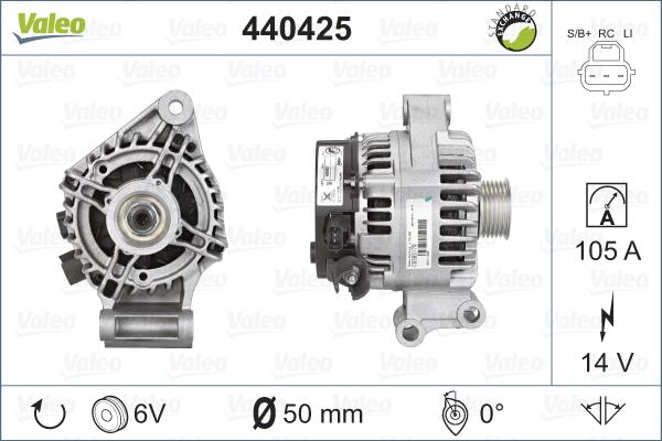 Valeo 440425 - Генератор vvparts.bg