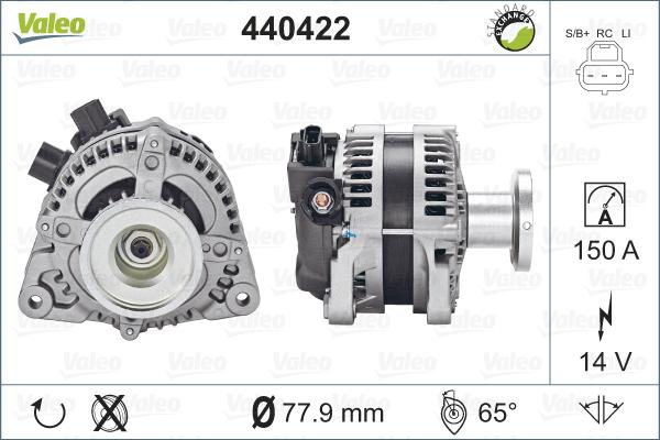 Valeo 440422 - Генератор vvparts.bg