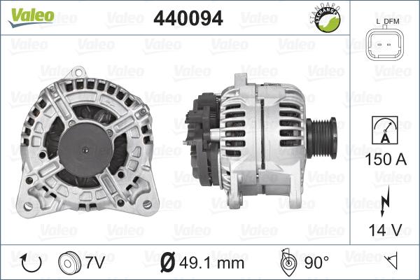 Valeo 440094 - Генератор vvparts.bg