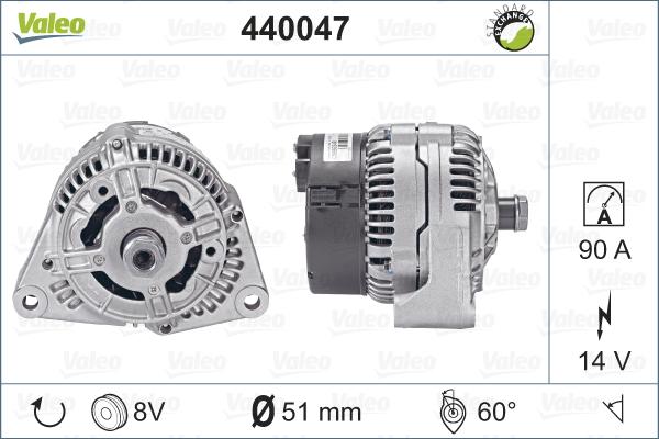 Valeo 440047 - Генератор vvparts.bg