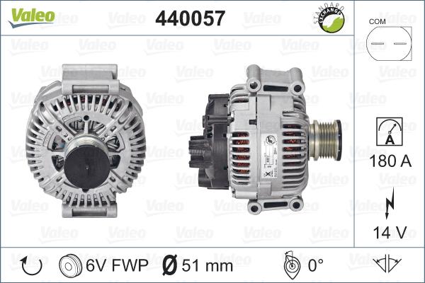 Valeo 440057 - Генератор vvparts.bg