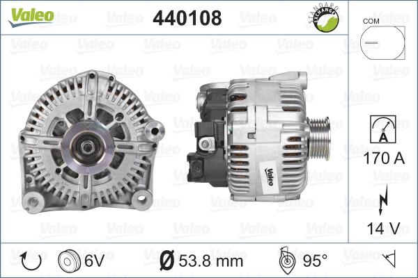 Valeo 440108 - Генератор vvparts.bg