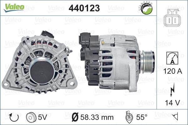 Valeo 440123 - Генератор vvparts.bg