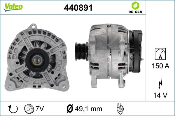 Valeo 440891 - Генератор vvparts.bg