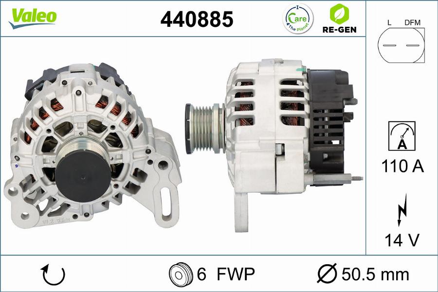 Valeo 440885 - Генератор vvparts.bg