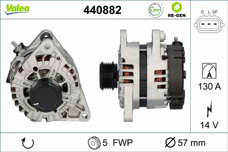 Valeo 440882 - Генератор vvparts.bg