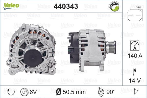 Valeo 440343 - Генератор vvparts.bg