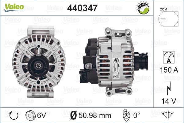 Valeo 440347 - Генератор vvparts.bg