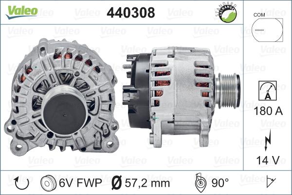 Valeo 440308 - Генератор vvparts.bg